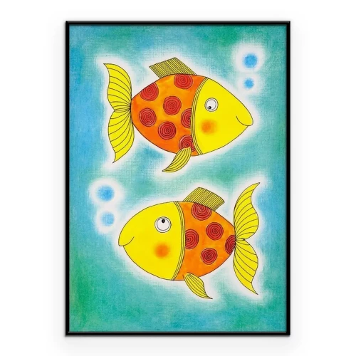 Poster Zeichnung eines Märchengoldfisches