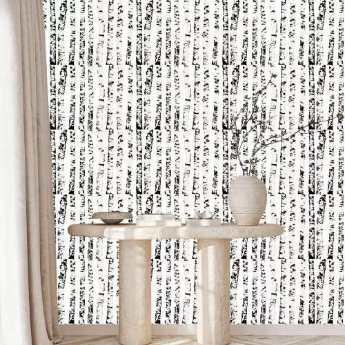 Tapete Illustration mit Birken