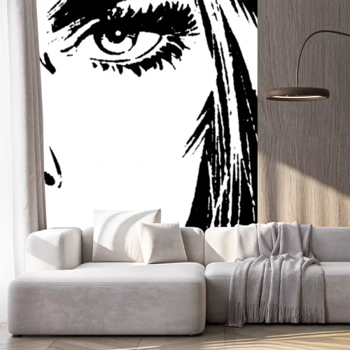 Sticker Schöne Frau Gesicht Vektor 01