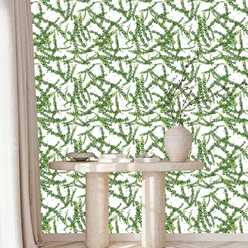 Tapete Aquarell nahtlose Muster mit Kräutern und Blättern.