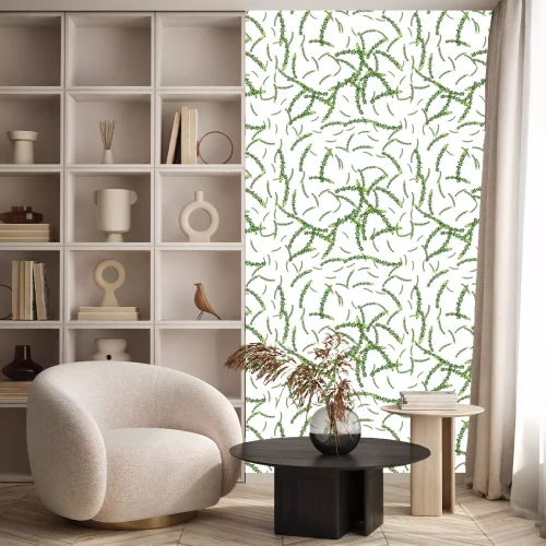 Tapete Aquarell nahtlose Muster mit Kräutern und Blättern.