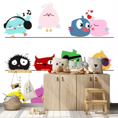 Sticker niedlichen Vögeln