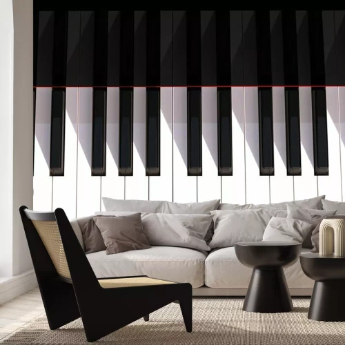 Fototapete Schwarz-weiße Klaviertastatur