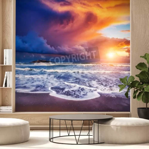 Fototapete Sonnenaufgang in Sizilien