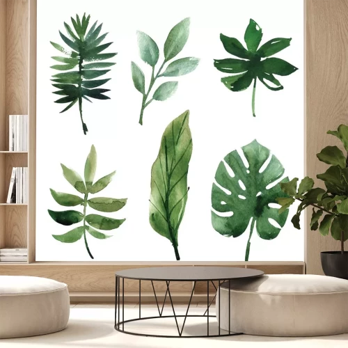Sticker Aquarell tropische Blätter