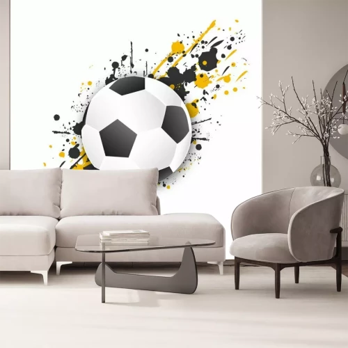 Fototapete Ball auf gelb-schwarzen Flecken