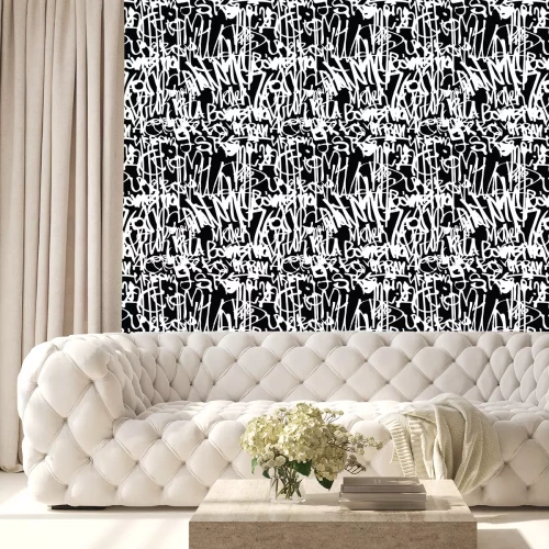 Tapete Jugendliche Kunst schwarz-weiß