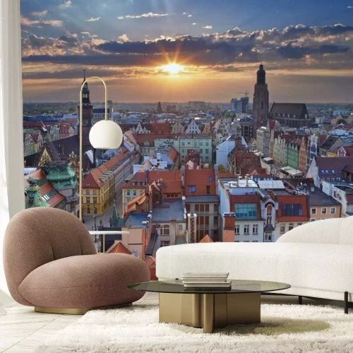 Fototapete Panorama der Altstadt von Breslau