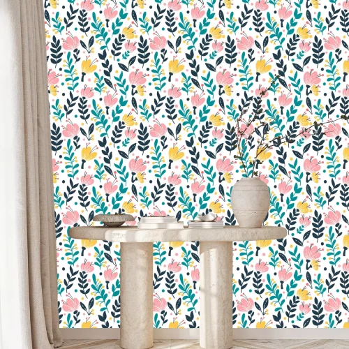 Tapete Elegantes nahtloses Muster mit rosa Blumen