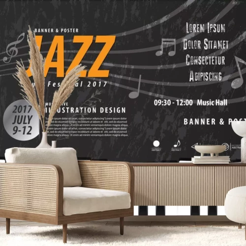 Sticker Werbebanner, das zum Jazzfestival einlädt