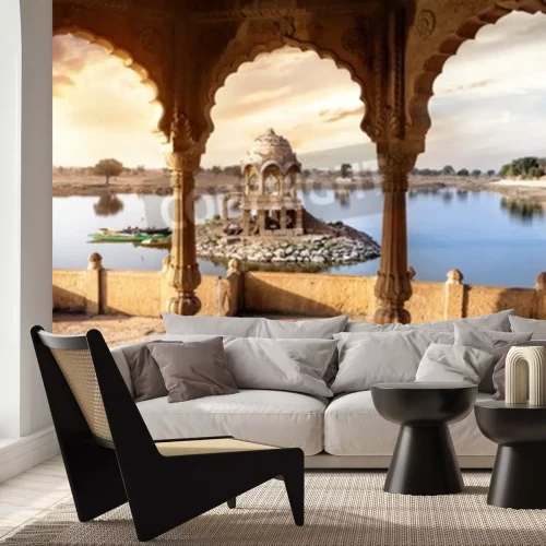 Fototapete Blick auf Wüste vom Tempel aus