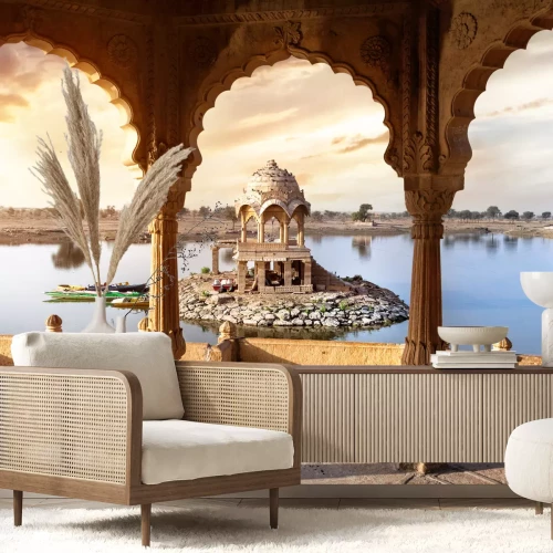 Fototapete Blick auf Wüste vom Tempel aus