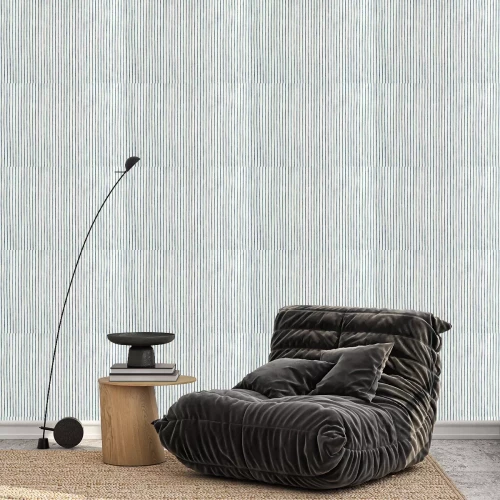 Tapete Motiv mit blauen vertikal angeordneten Streifen