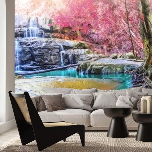 Fototapete Felsenwasserfall in Thailand