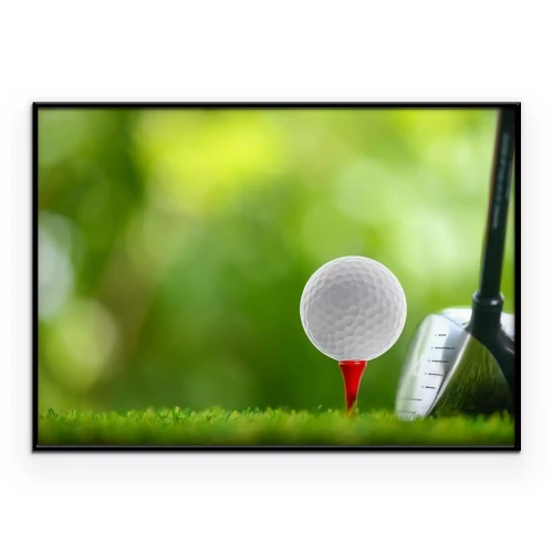 Poster Golfsymbole auf unscharfem Hintergrund