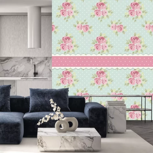 Fototapete Shabby Chic Rosenmotiv