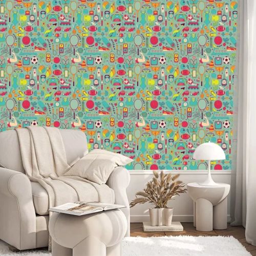 Tapete Doodle-Sport-Elemente. Abbildung