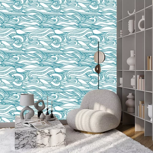 Tapete Wasserfall in Blau