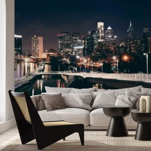 Fototapete Philadelphia bei Nacht