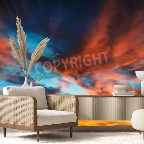 Fototapete Durch Sonnenaufgang beleuchtete Wolken