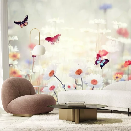 Fototapete Wilde Blumen auf einer Wiese