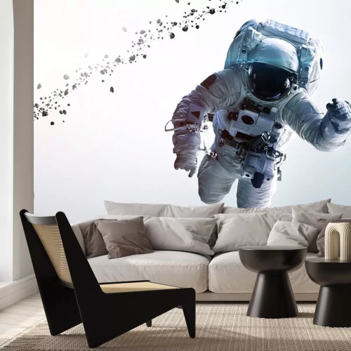 Sticker Astronaut im Raumanzug weißer Hintergrund