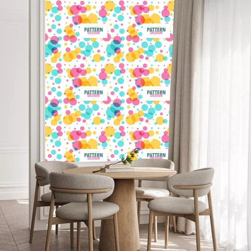 Tapete Muster mit durchscheinenden bunten Kreisen