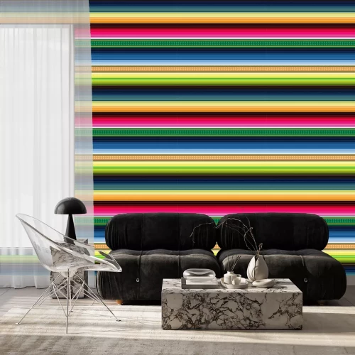 Tapete Muster mit bunten mexikanischen Streifen mit Verzierungen