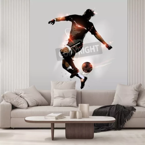 Fototapete Fußballspieler in Lichtstrahlen