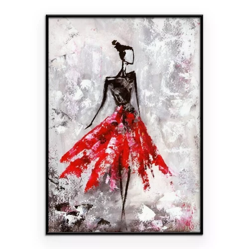 Poster Mädchen in einem roten Rock