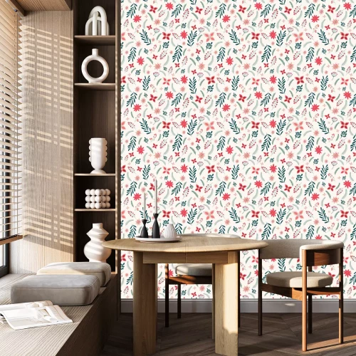 Tapete Weihnachten Muster mit dekorativen Elementen