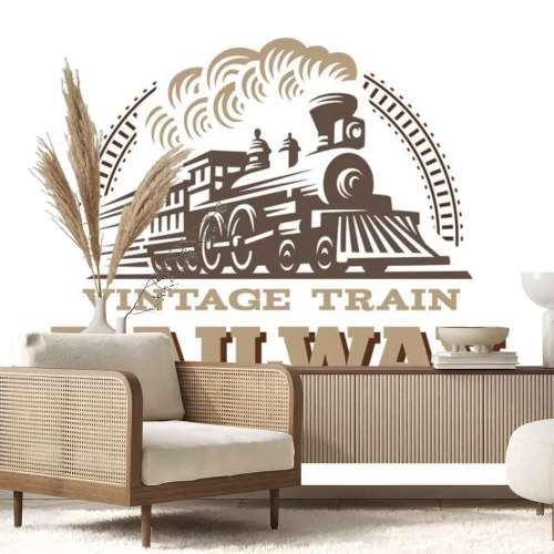 Sticker Lokomotive-Logoabbildung, Weinleseartemblem