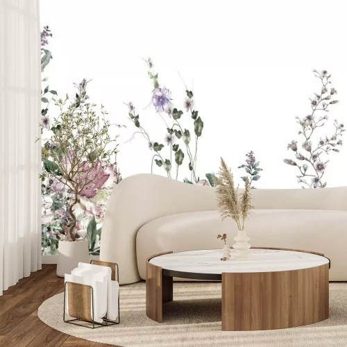 Fototapete Blumen Aquarell abstrakt