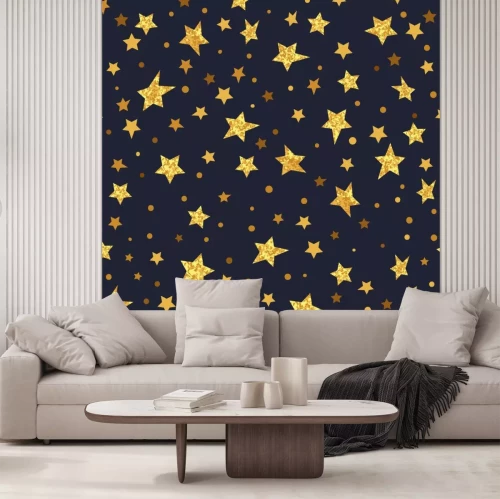 Sticker Gelbe Sterne und Punkte Nachthimmel