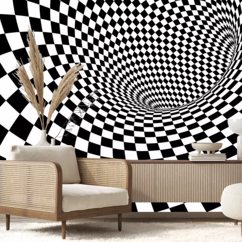 Sticker Grafik mit geometrischem Schwarz-Weiß-Muster