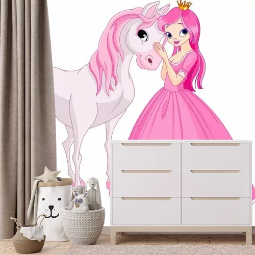 Sticker Prinzessin mit Pferd