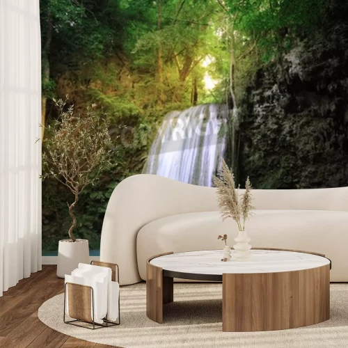 Fototapete Wasserfall im grünen Dschungel