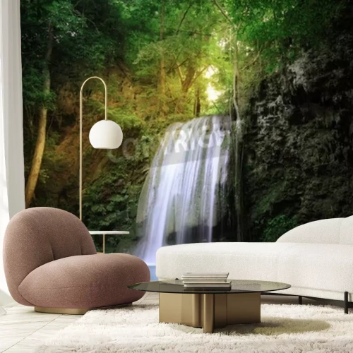 Fototapete Wasserfall im grünen Dschungel