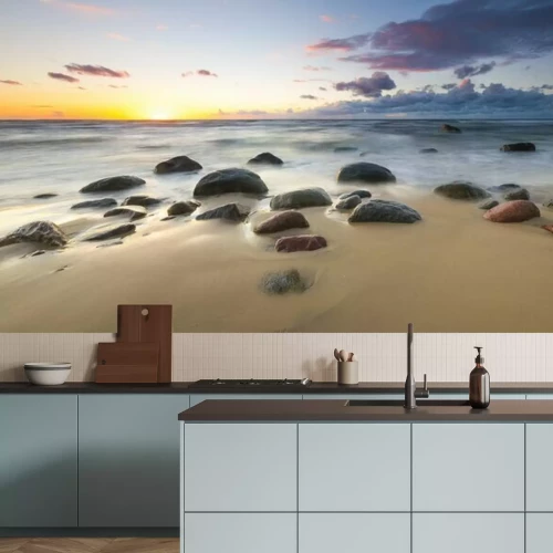 Fototapete Strand mit Steinen