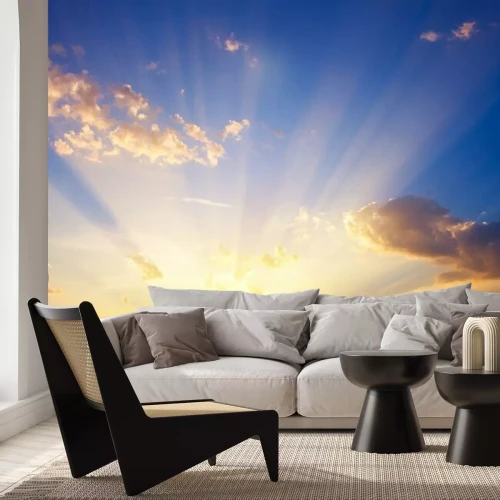 Fototapete Himmel in Tönen der untergehenden Sonne