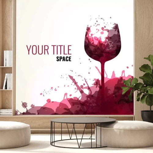 Sticker Abstrakte Grafik mit einem Glas Wein