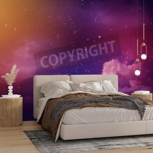 Fototapete Sterne am Himmel in Lila