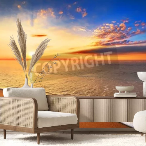 Fototapete Meereswellen und Sonnenaufgang