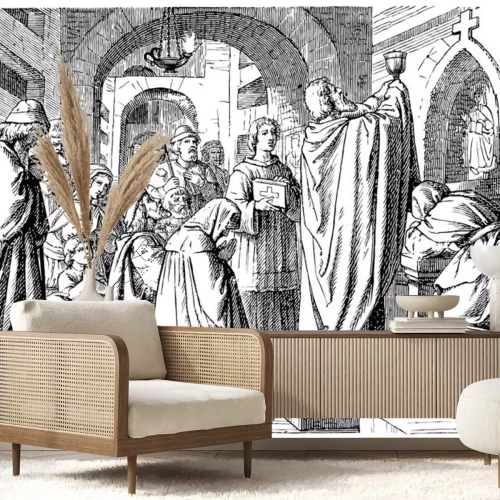 Sticker Zeigte Gottesdienst in den Katakomben von Rom