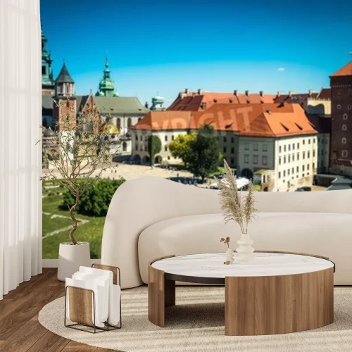 Fototapete Schloss Wawel aus der Vogelperspektive