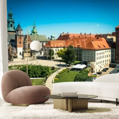 Fototapete Schloss Wawel aus der Vogelperspektive
