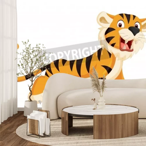 Fototapete Tiger im zeichnerischen stil