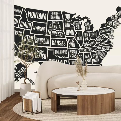 Fototapete Karte von Vereinigten Staaten von Amerika