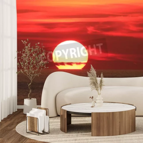 Fototapete Große untergehende Sonne