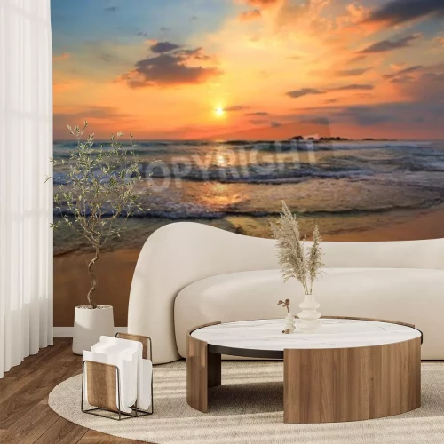 Fototapete Sonnenuntergang am tropischen Strand